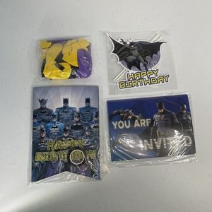 Batman Happy Birthday Supplies Banner Invitations Topper Balloons Decorations